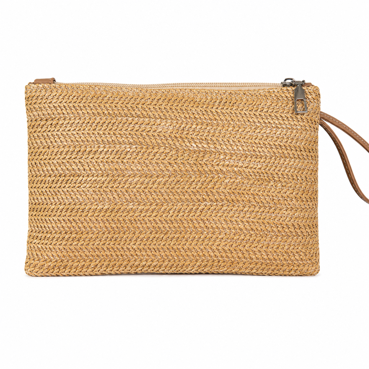 Miss Palm Beach Raffia Zip Wristlet in Blue Floral Gigi