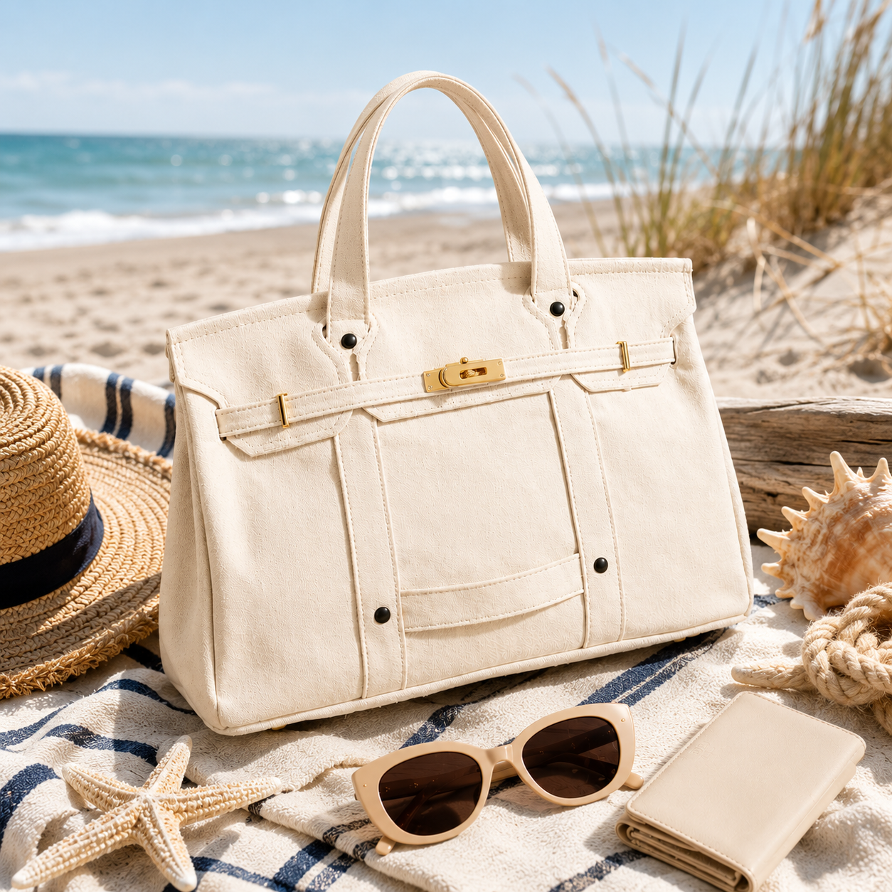 Preorder Miss Harbor Natural Boat Tote Bag