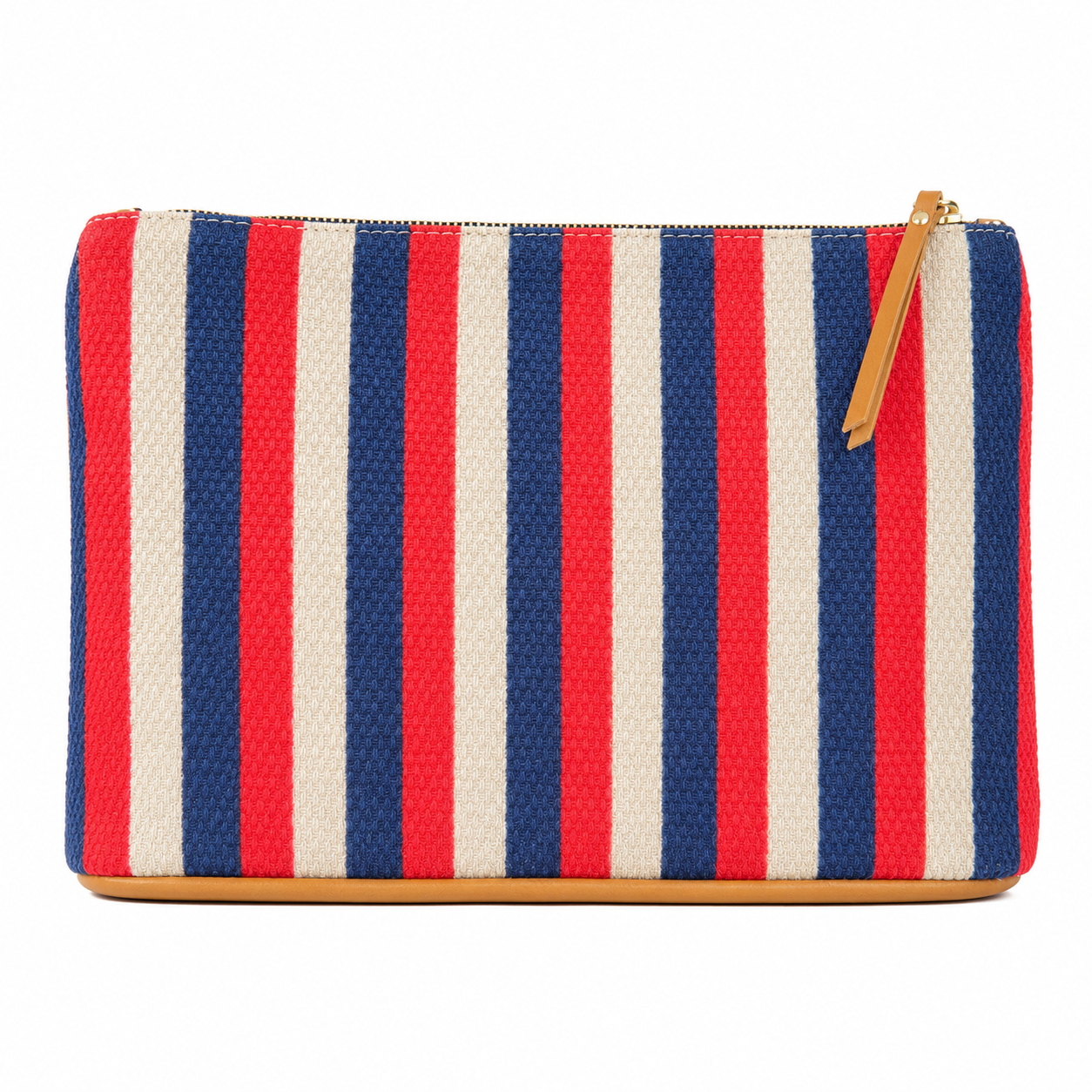 Miss Liberty Red Blue Stripe Zip Clutch Bag