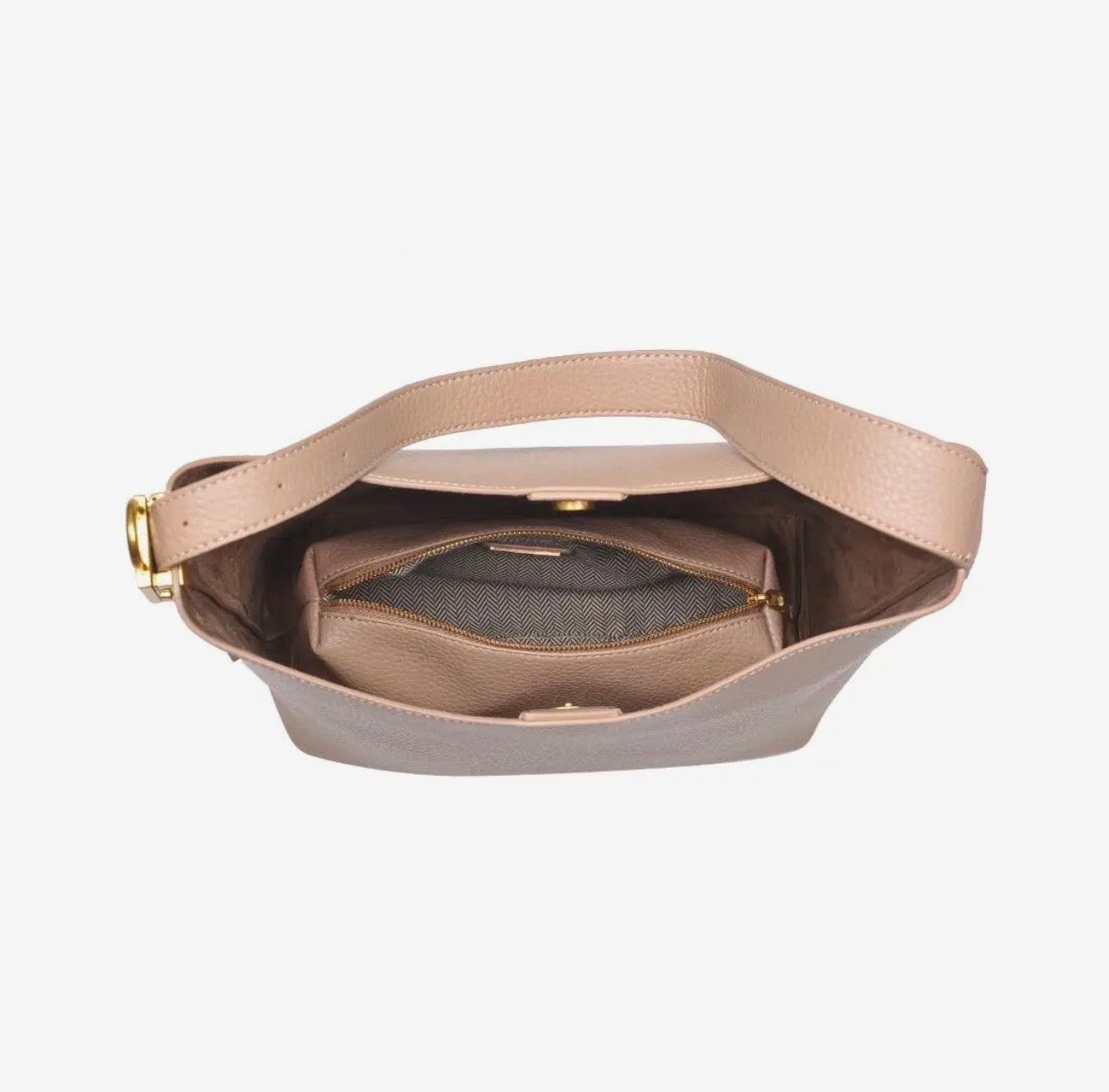 Miss Maddie Taupe Lock Hobo Bag