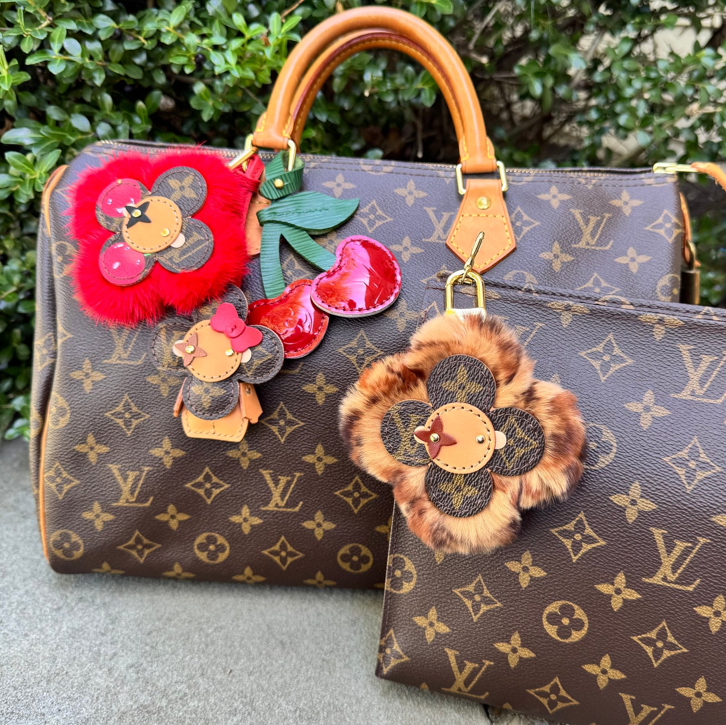 Vivi Leopard Fur Mono Bag Charm