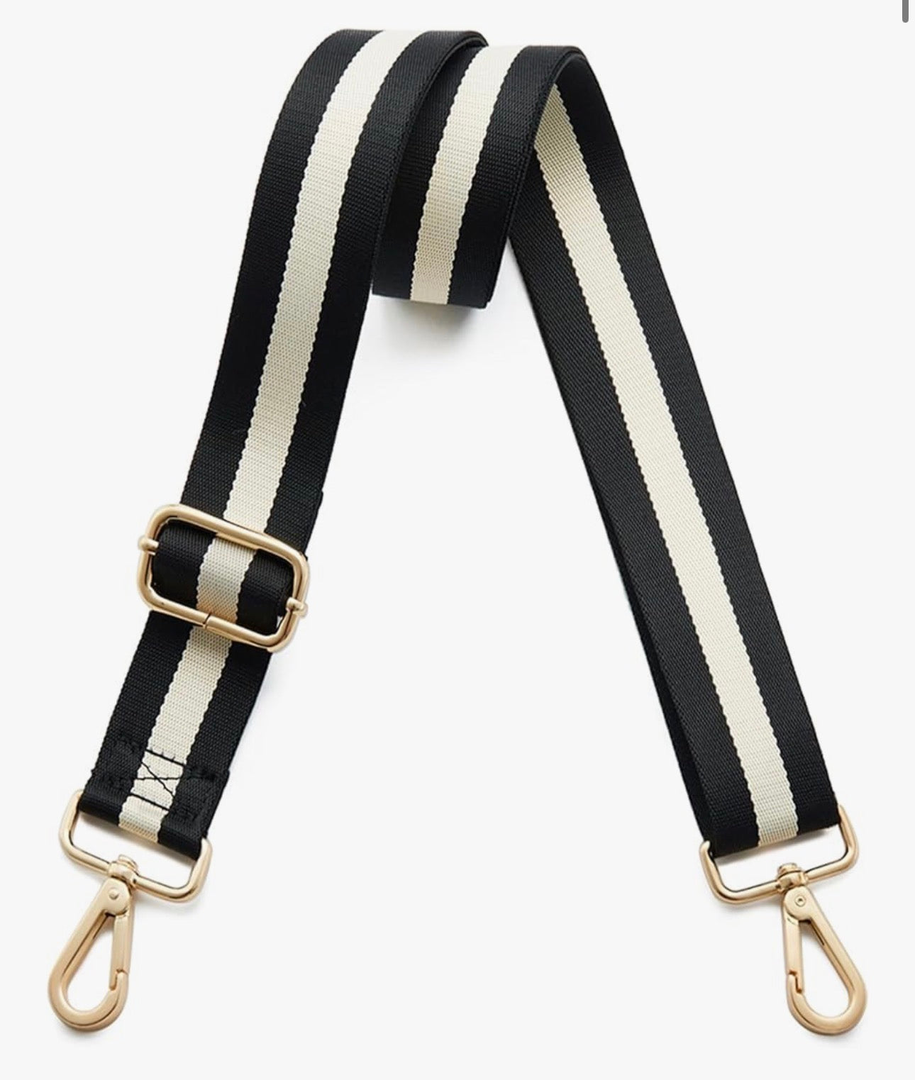Stripe Crossbody Strap With Gold Hardware