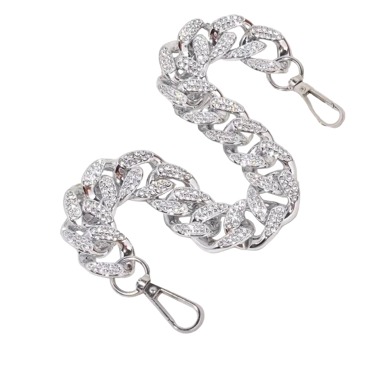 Sparkly Rhinestone Chain Link Bag Strap