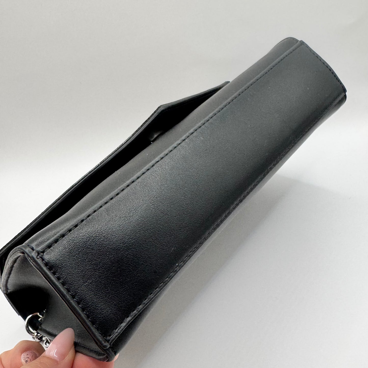 Preorder Miss Bella - Black Envelope Crossbody Italian Stripe Repurposed Bag