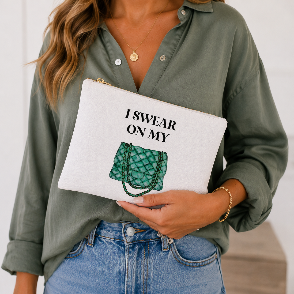 Miss Statement I Swear On My Green Bag Pouch