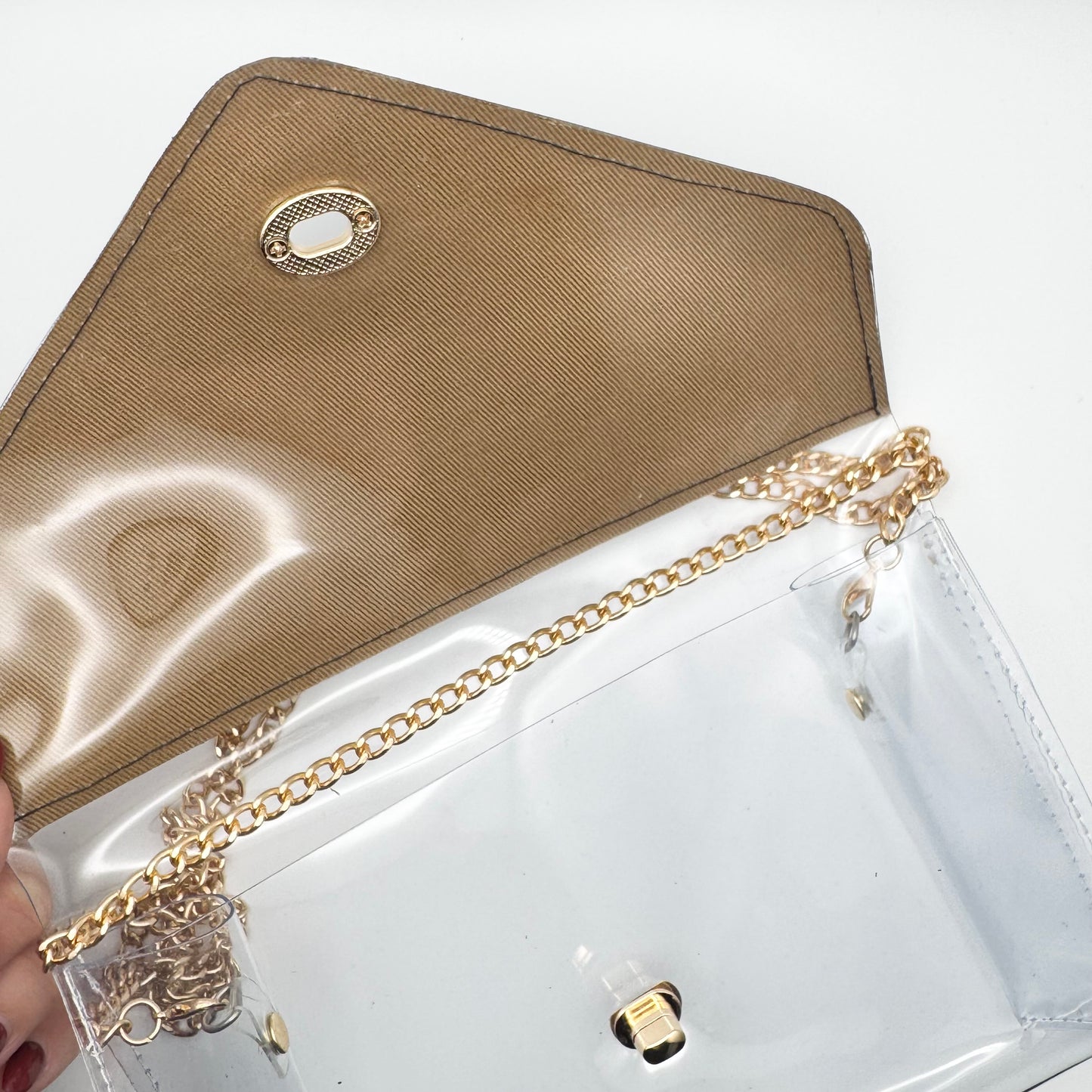 Fifi Clear Stadium Crossbody Bag With Turnlock