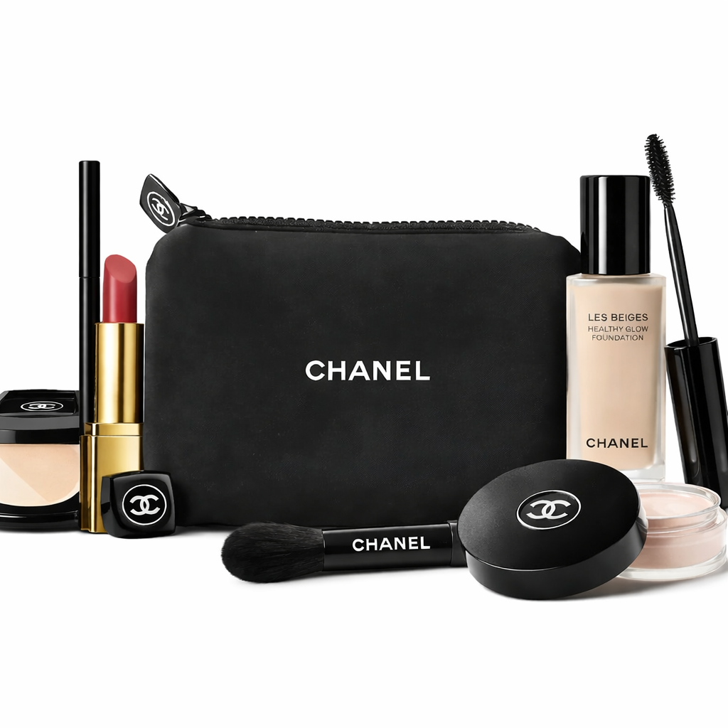 Miss Noir - Mini Koko Small Black Nylon Puffy Quilted Beaute Makeup Pouch