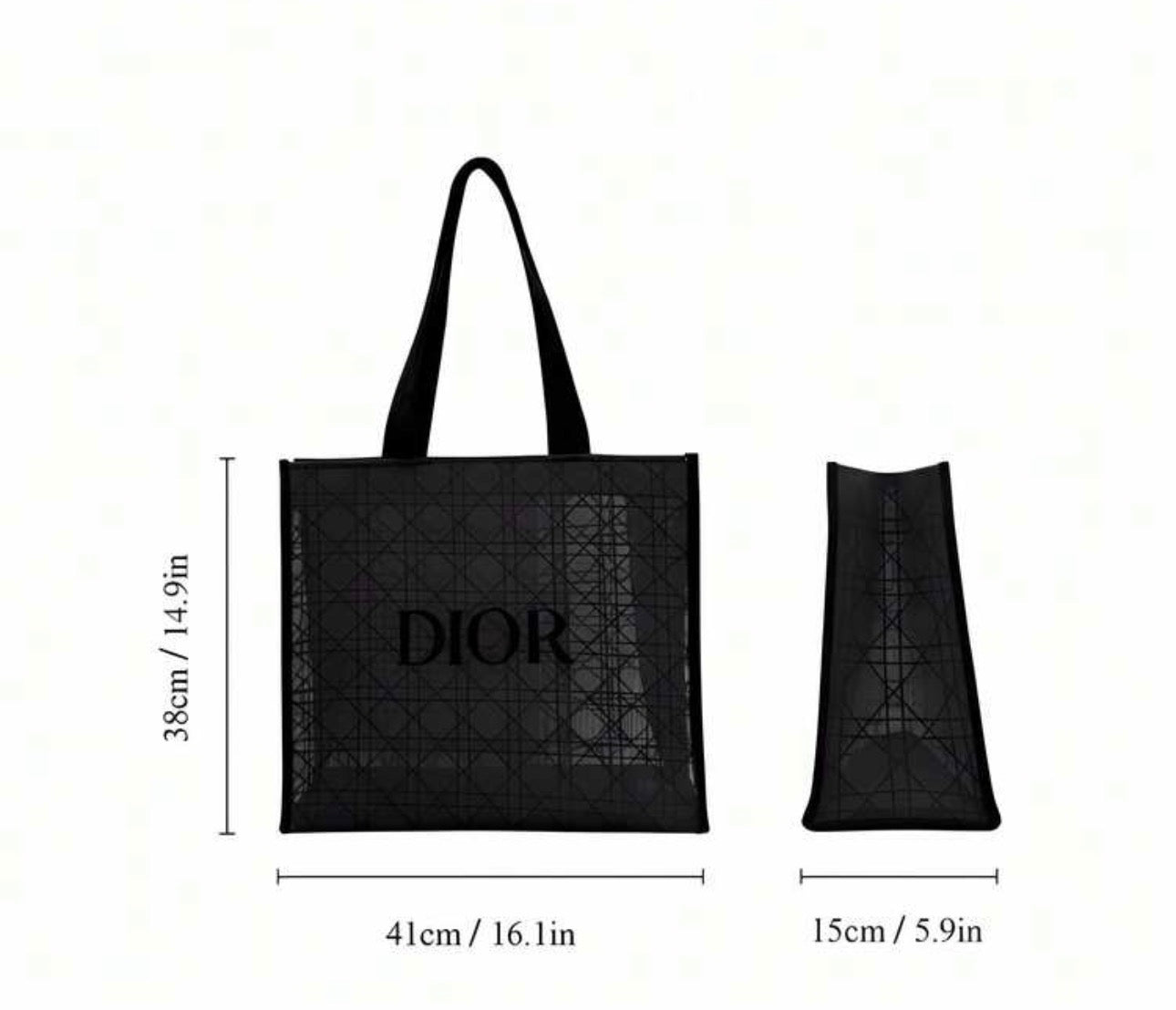 Miss Saint Tropez- Tote Black Sheer Mesh Beach Travel Bag