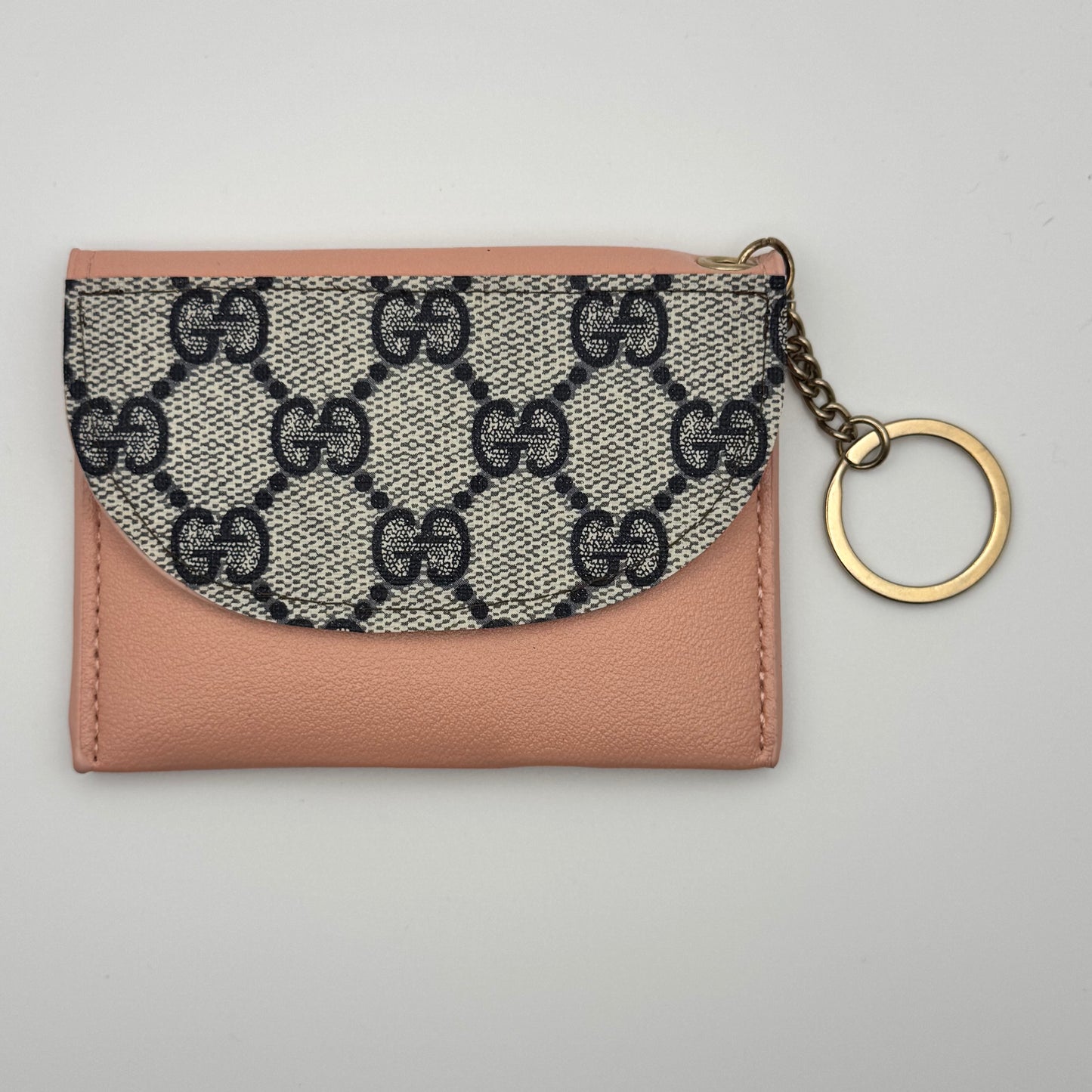 Pink Keychain Cardholder In Navy Blue Gigi