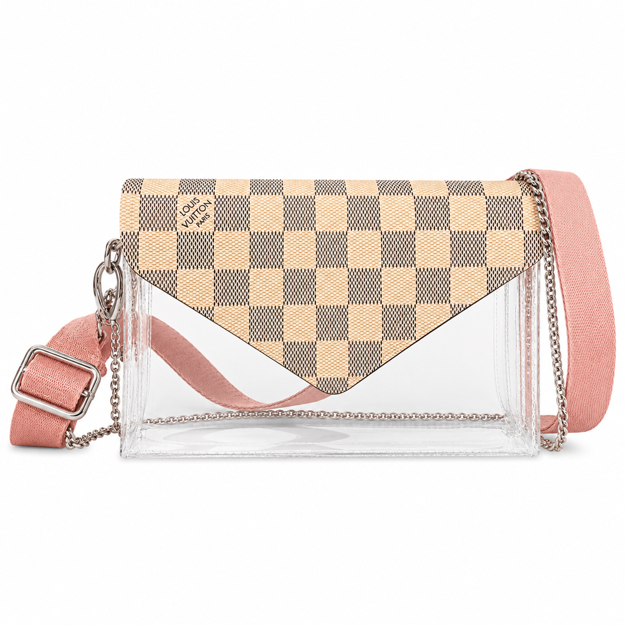 Miss Newport White Check Clear Stadium Bag