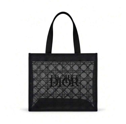 Miss Saint Tropez- Tote Black Sheer Mesh Beach Travel Bag