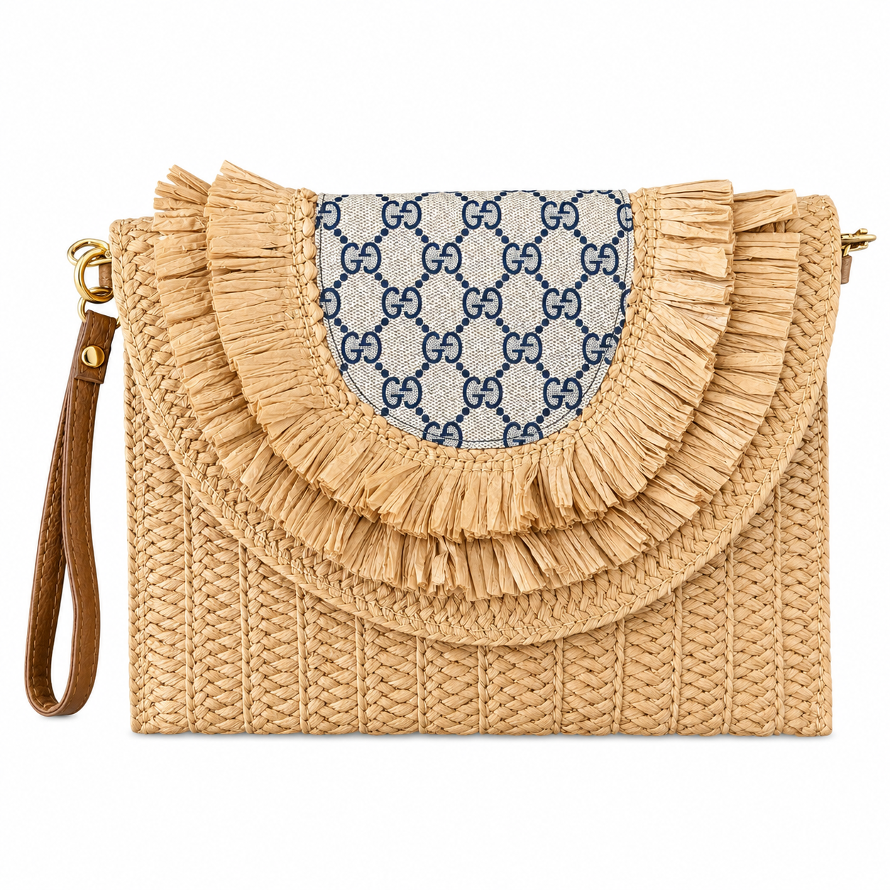 Preorder Miss Paradise Large Navy Gigi Raffia Clutch Crossbody