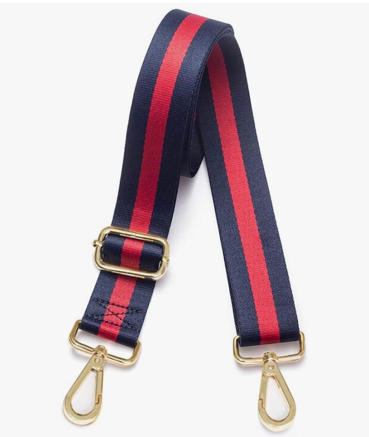 Stripe Crossbody Strap With Gold Hardware
