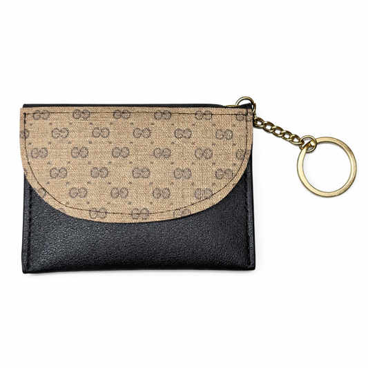 Black Keychain Cardholder In Brown Mini Gigi