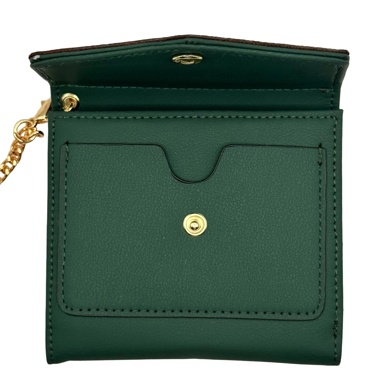 Forrest Green Compact Wallet With Brown Lulu