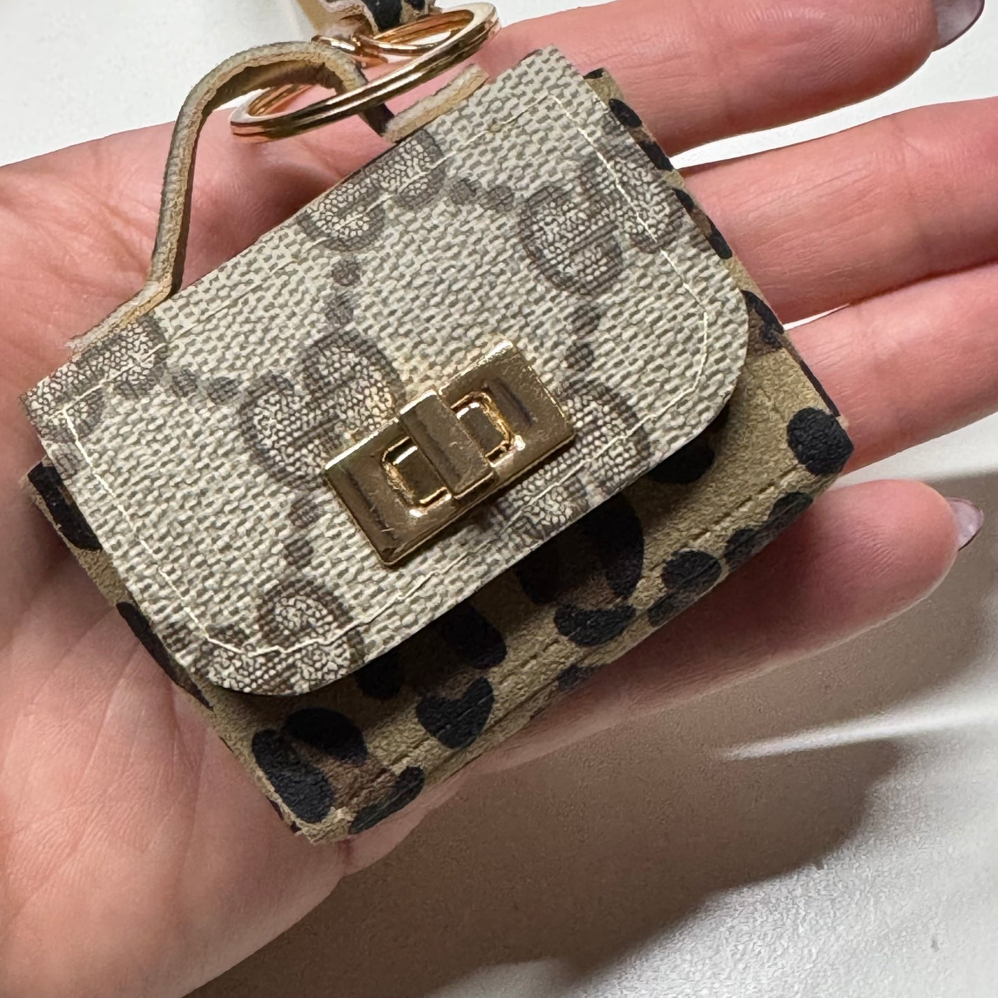 Leopard Gigi Mini Bag Charm With Loop