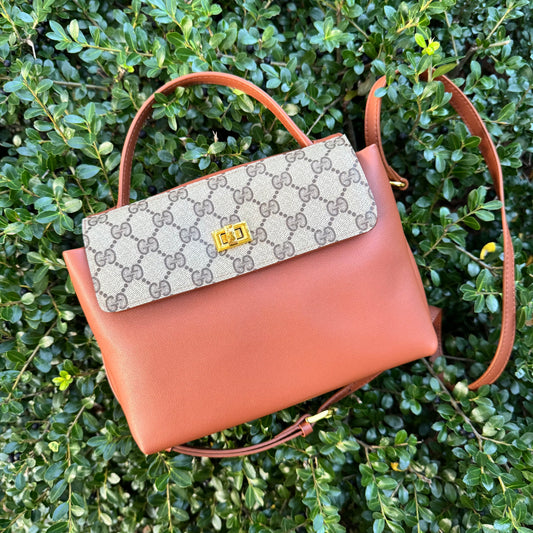 Light Brown Satchel Crossbody Flap Bag Turlock