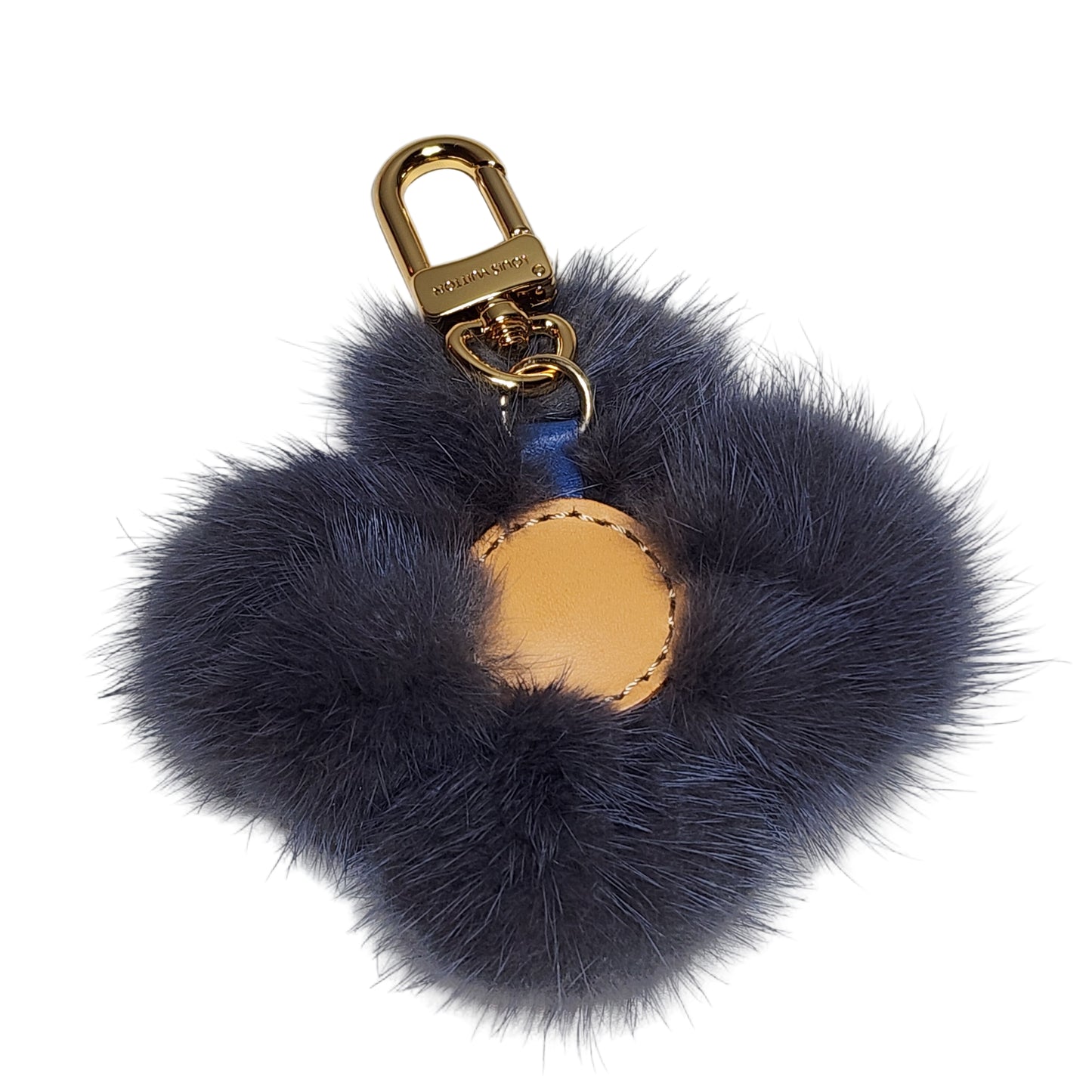 Vivi Fur Bag Charm in Blue Denim