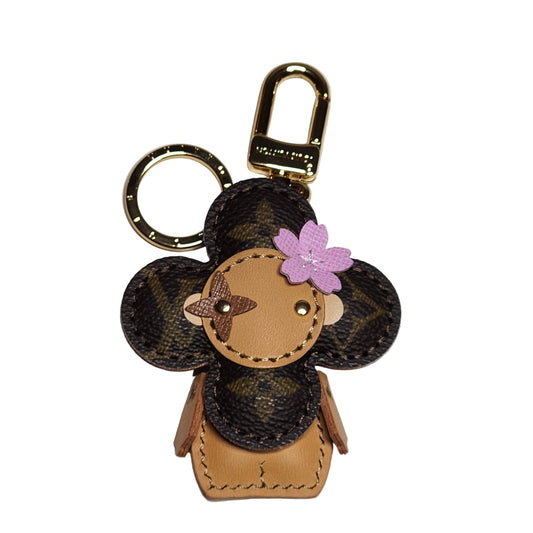 Vivi Pink Flower Bag Charm in Monogram