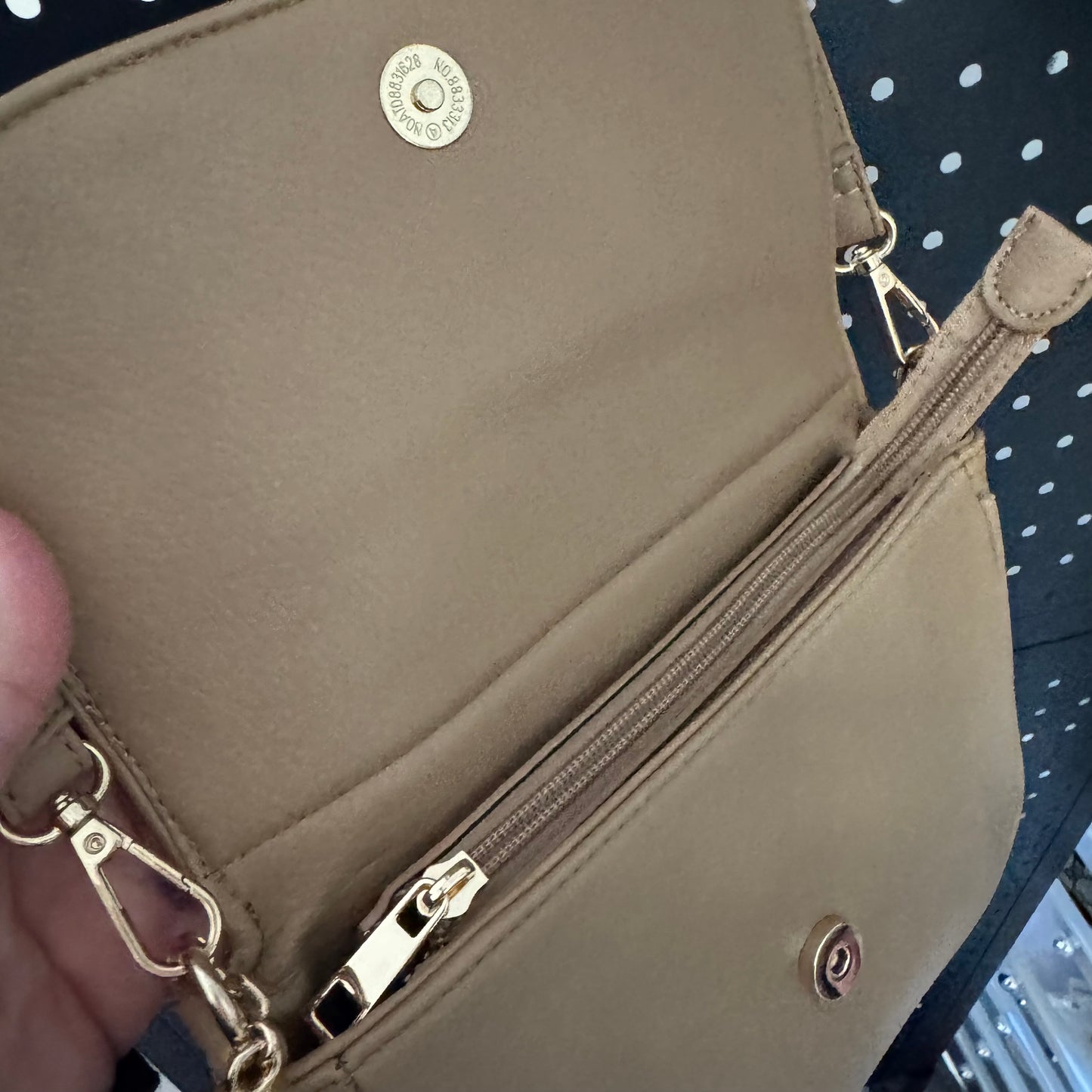 Preorder Miss Iconic - Beige Lulu Flap Crossbody Bag With Stripe Strap