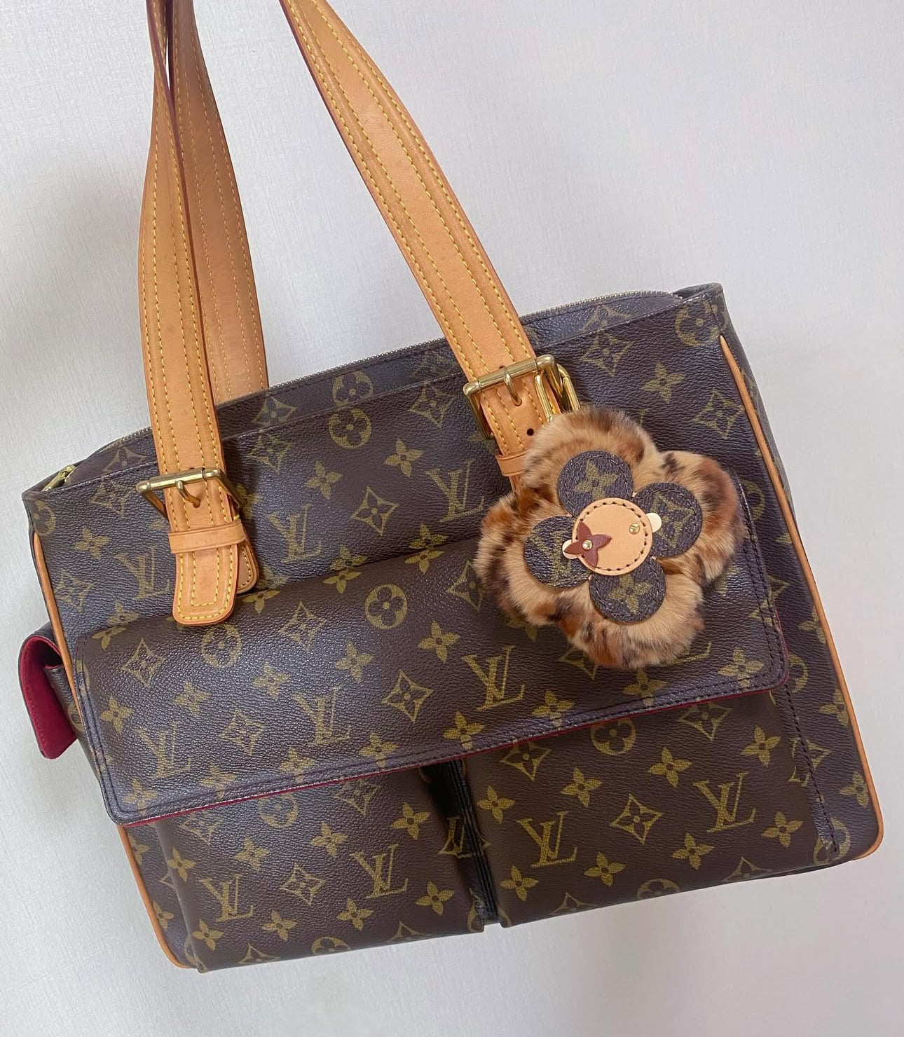 Vivi Leopard Fur Mono Bag Charm