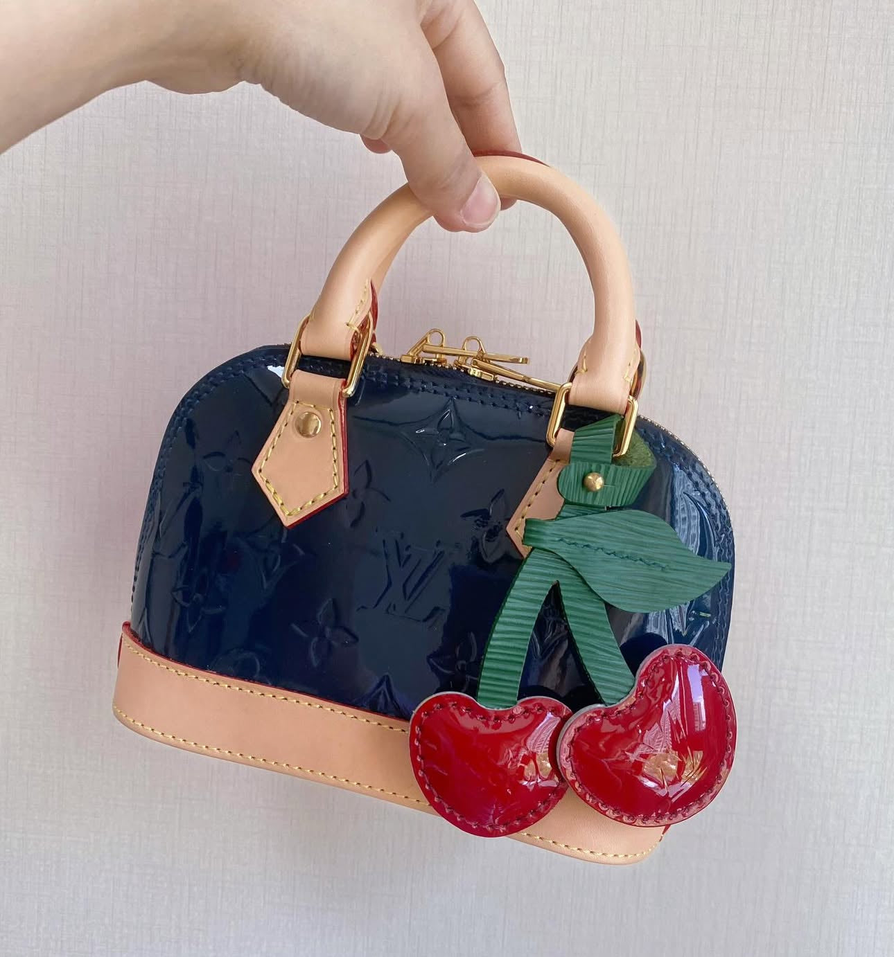 Red Vernis Cherry Bag Charm