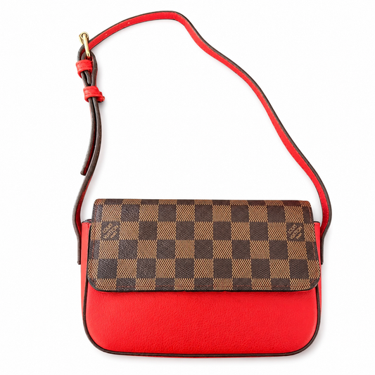 Miss Le Petite Brown Check Red Shoulder Bag