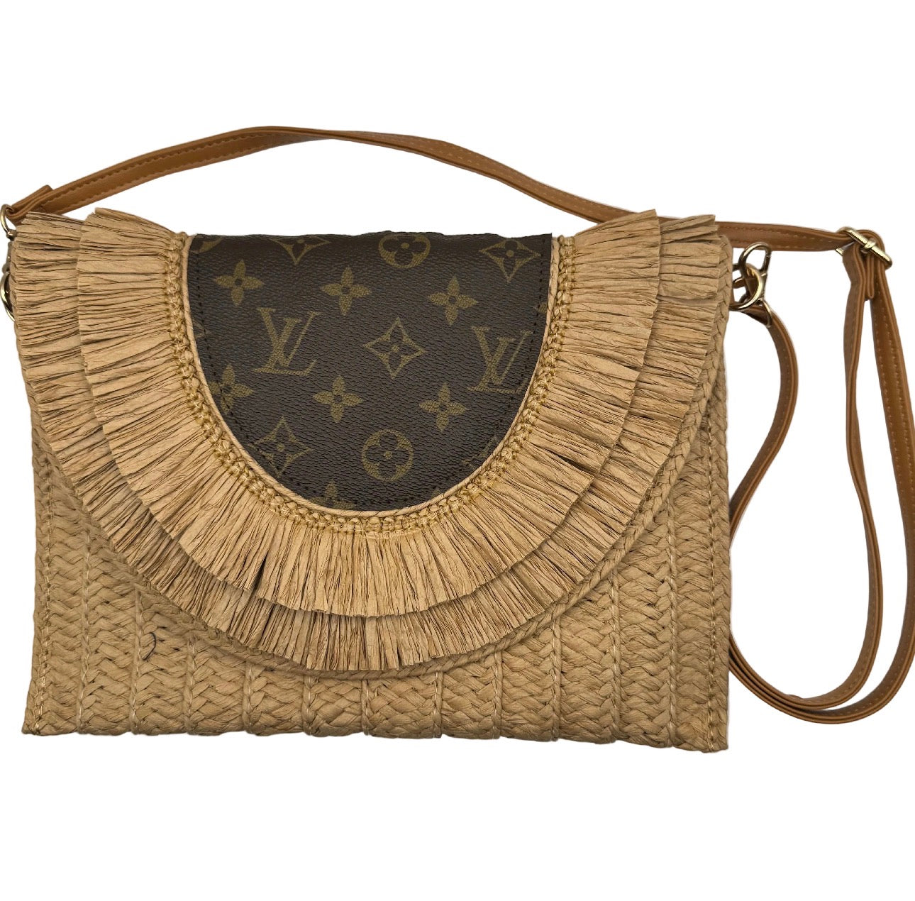 Preorder Miss Dolo Paradise - Raffia Clutch Crossbody With Chain