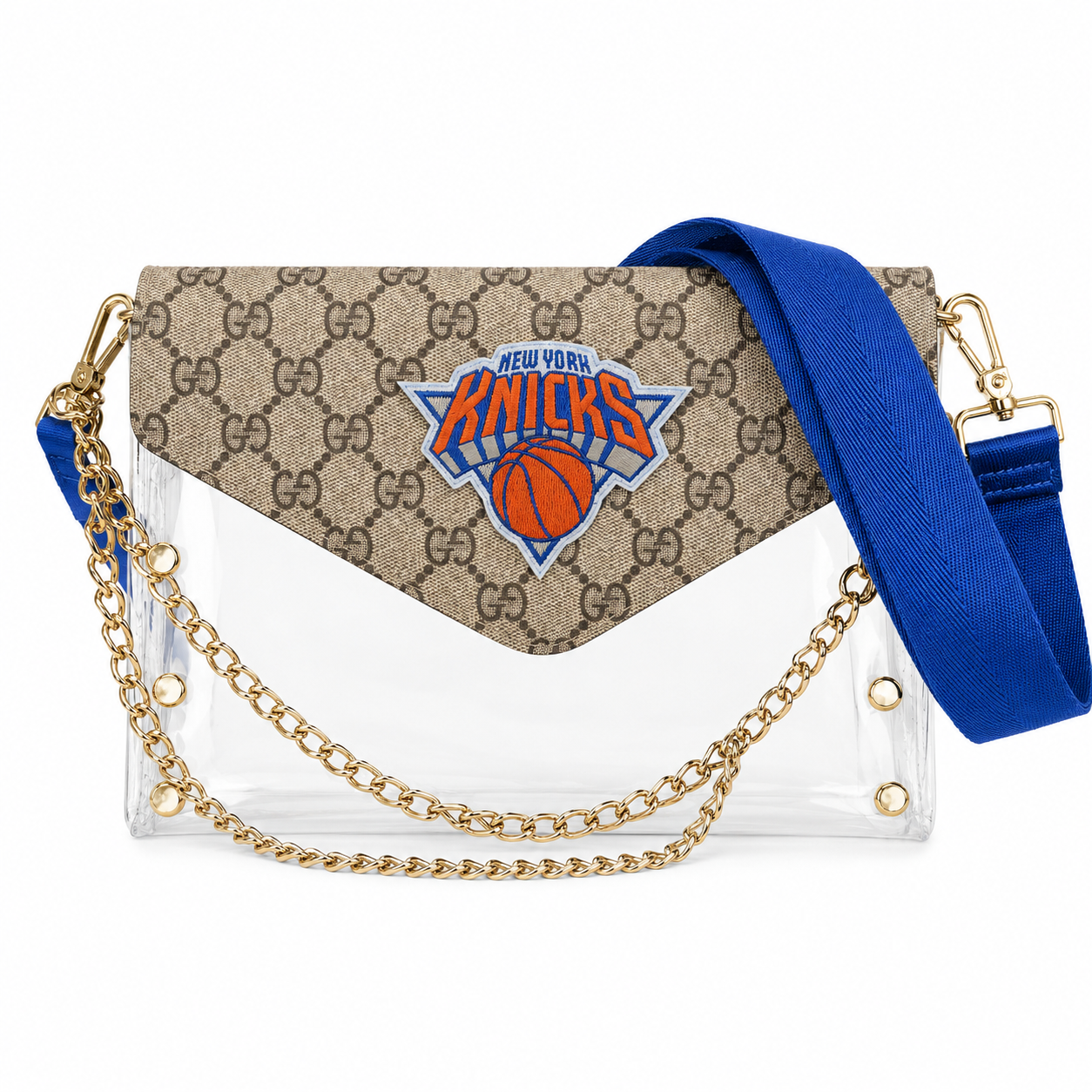 Custom NYK Large Clear Brown Gigi Stadium Bag
