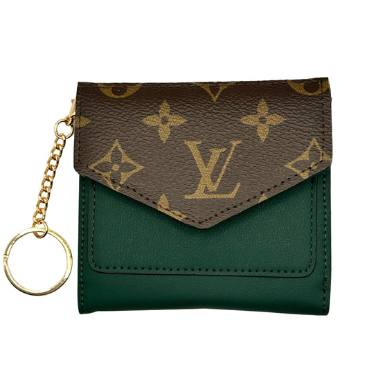 Forrest Green Compact Wallet With Brown Lulu