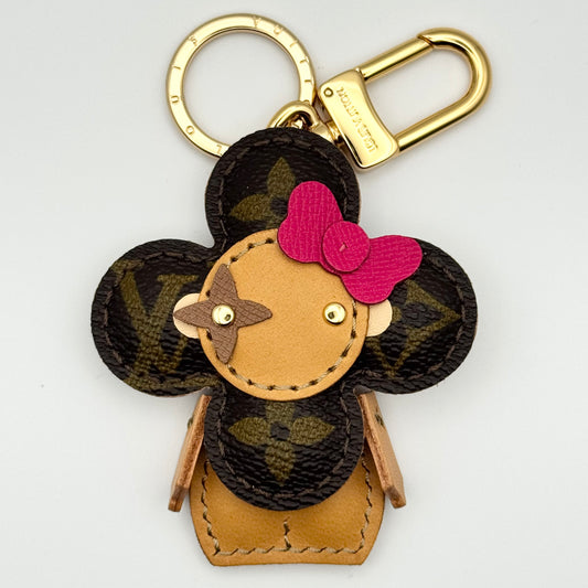 Vivi Bag Charm In Mono Lulu With Pink Bow