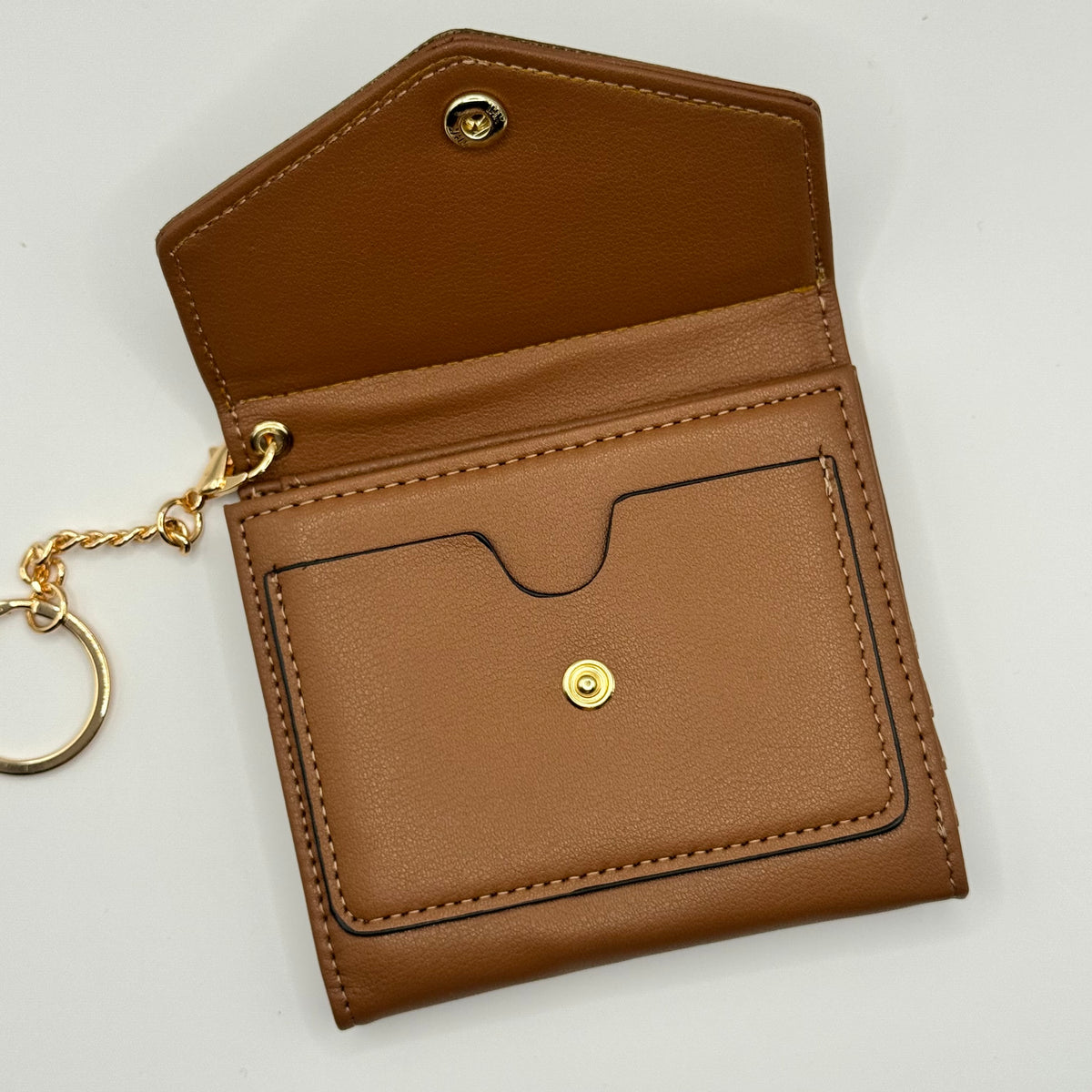 Light Brown Compact Wallet With Brown Gigi – MadeBySarahJ