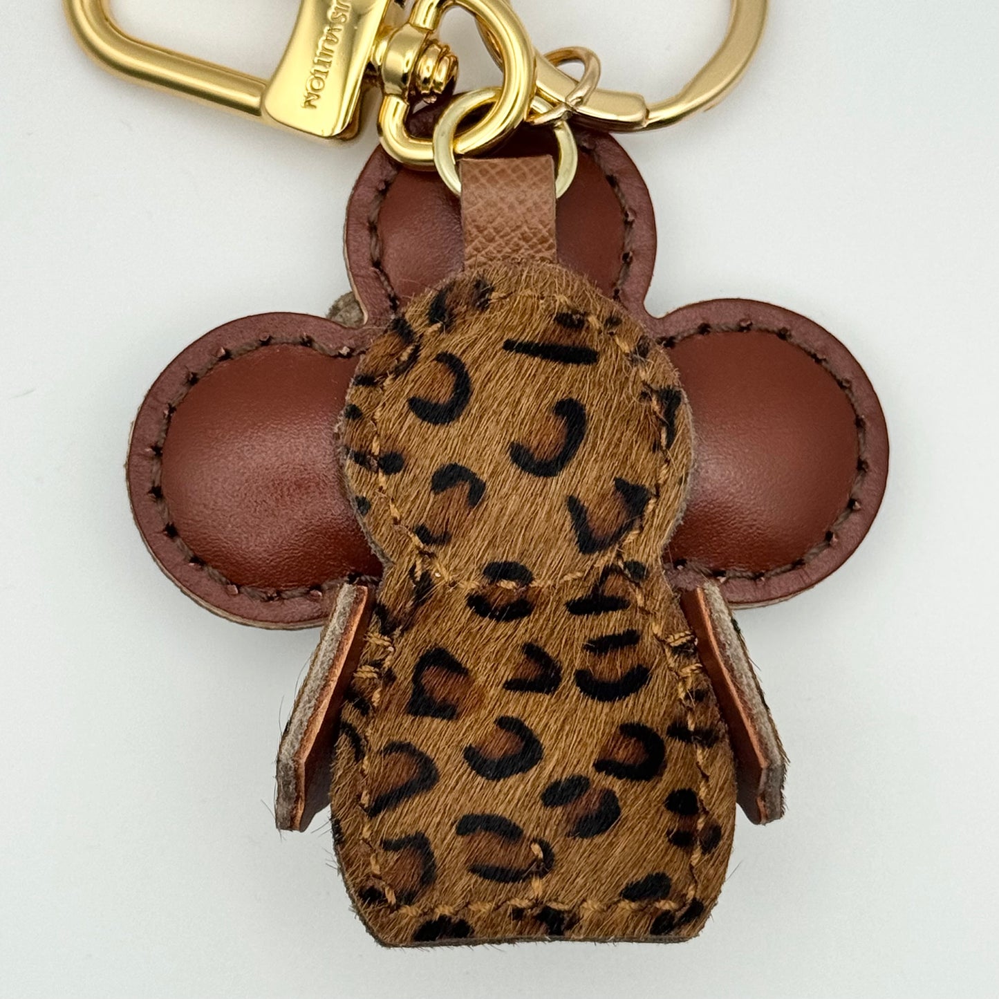 Vivi Bag Charm In Mono Lulu With Leopard Bow
