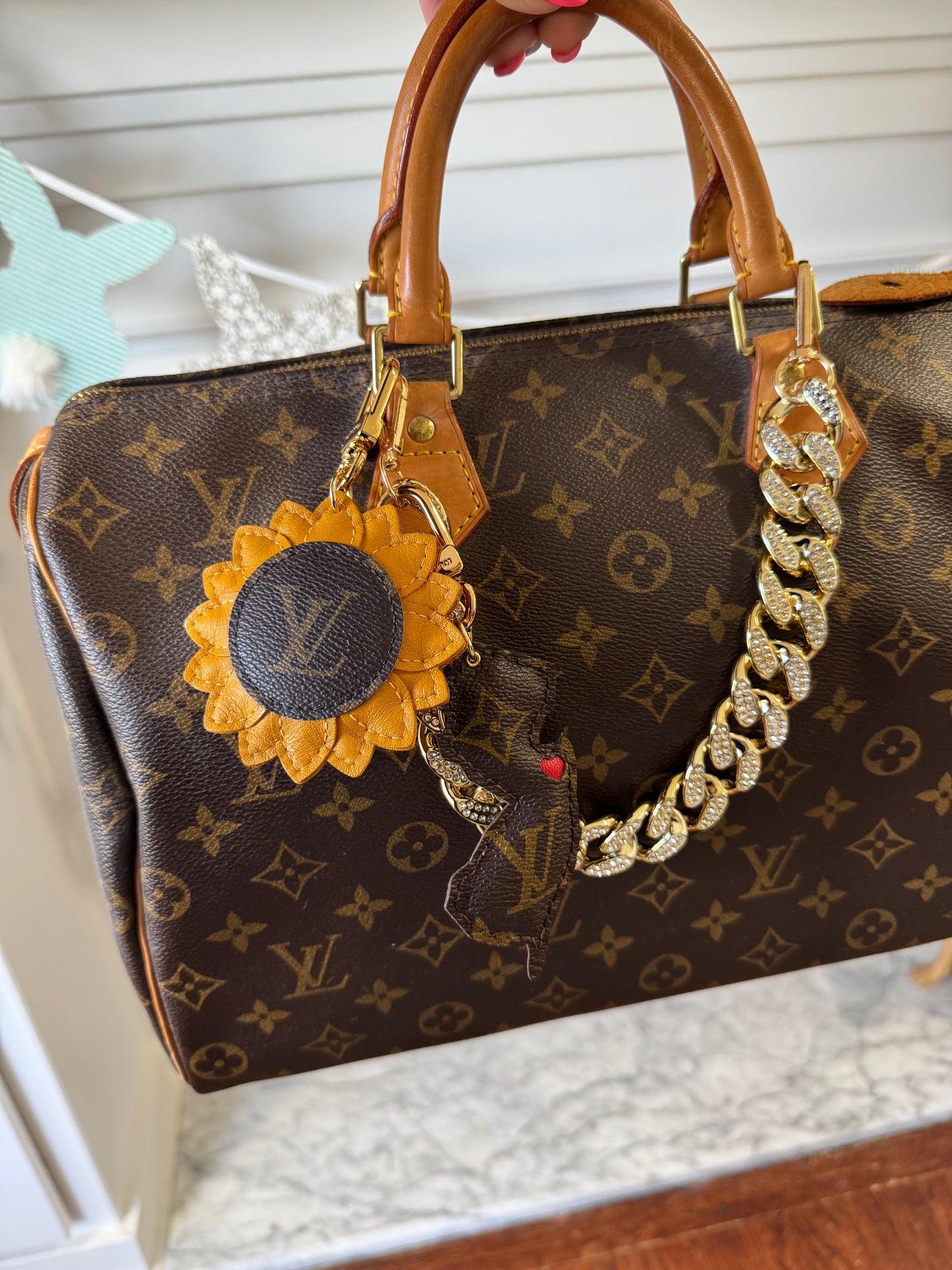 Sparkly Rhinestone Chain Link Bag Strap