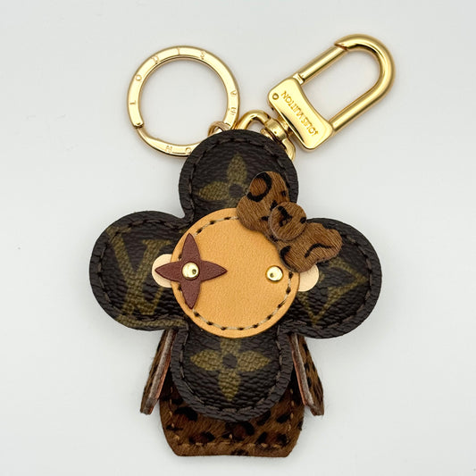Vivi Bag Charm In Mono Lulu With Leopard Bow