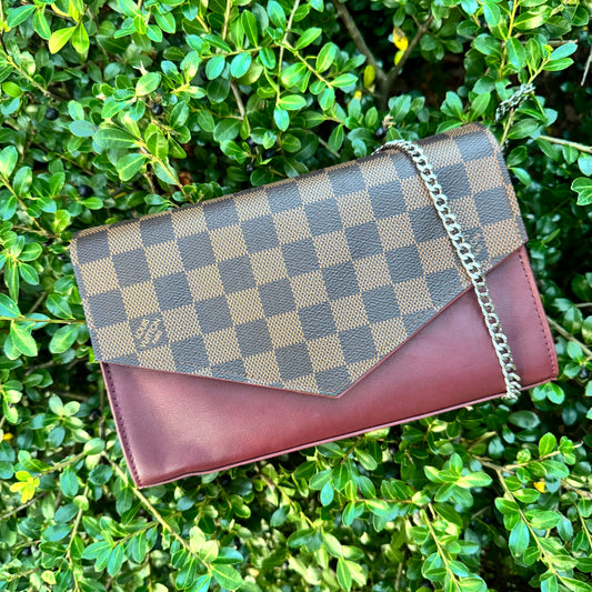 Bordeaux Lulu Check Envelope Flap Bag