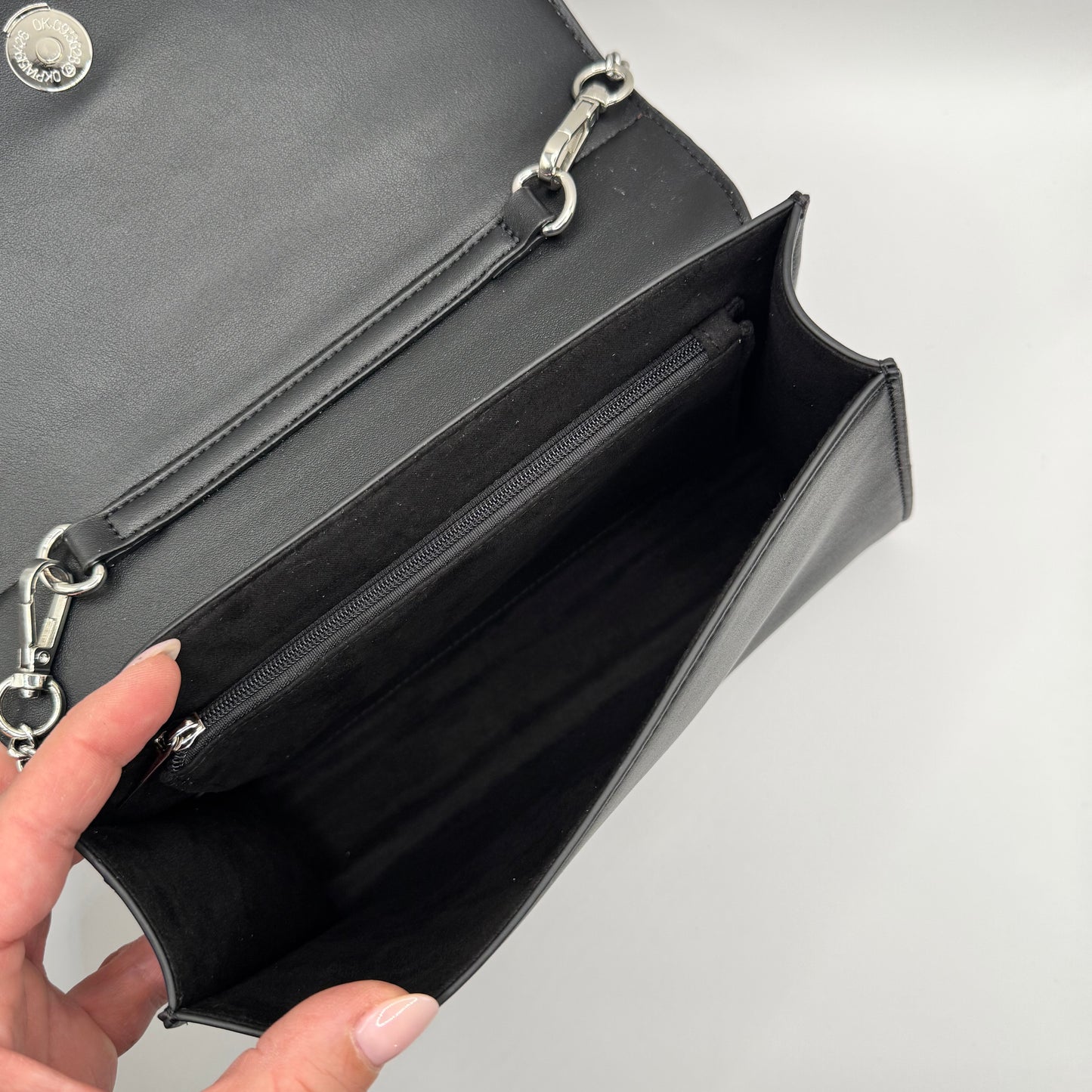 Preorder Miss Bella - Black Envelope Crossbody Italian Stripe Repurposed Bag