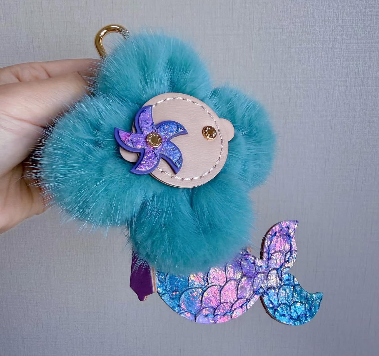 Mermaid Vivi Large Bag Charm Keychain Shimmer Tail
