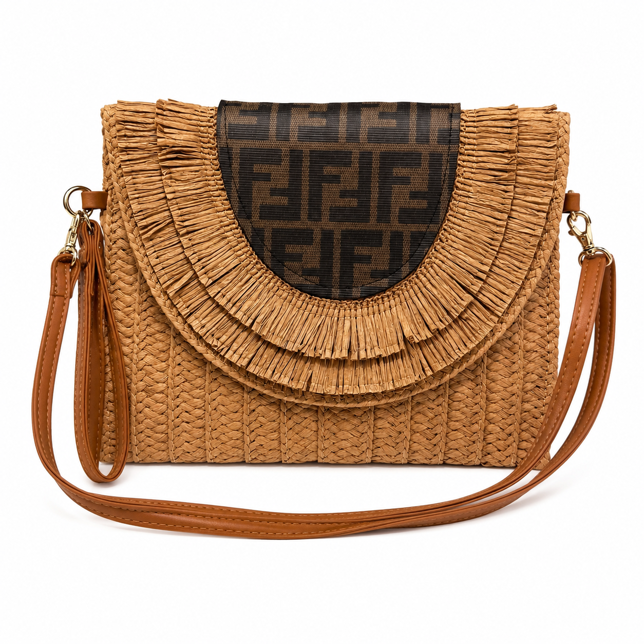 Miss Paradise - Fifi Large Raffia Clutch Crossbody