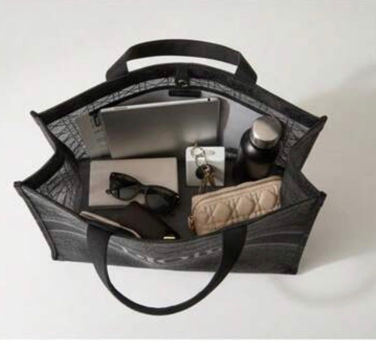 Miss Saint Tropez- Tote Black Sheer Mesh Beach Travel Bag