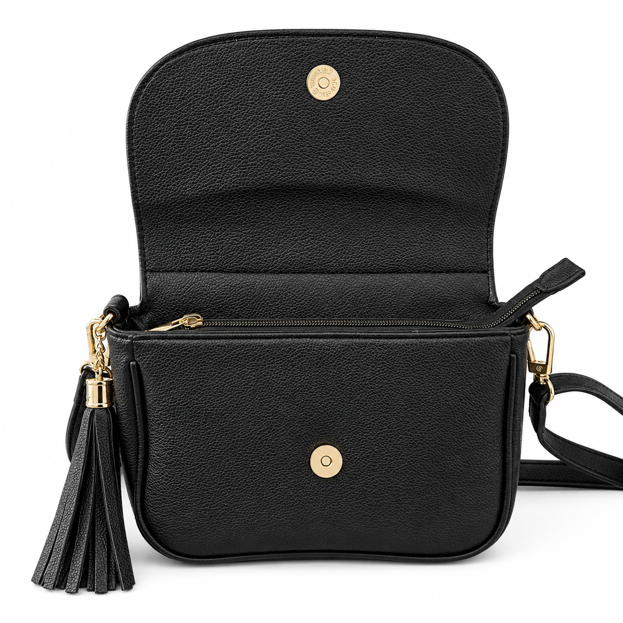 Miss Iconic - Black Lulu Brown Check Iconic Flap Crossbody