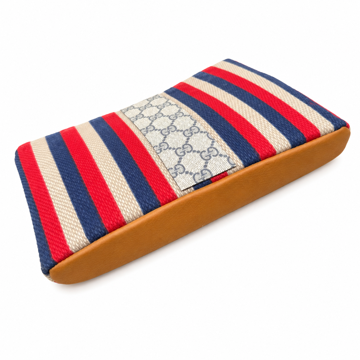 Miss Liberty Red Blue Stripe Zip Clutch Bag