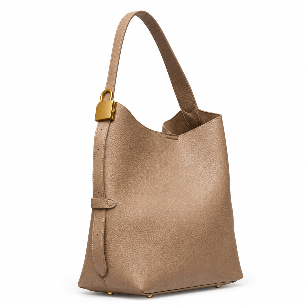 Miss Maddie Taupe Lock Hobo Bag