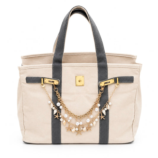 Blinged Miss Harbor Gray Boat Tote Bag