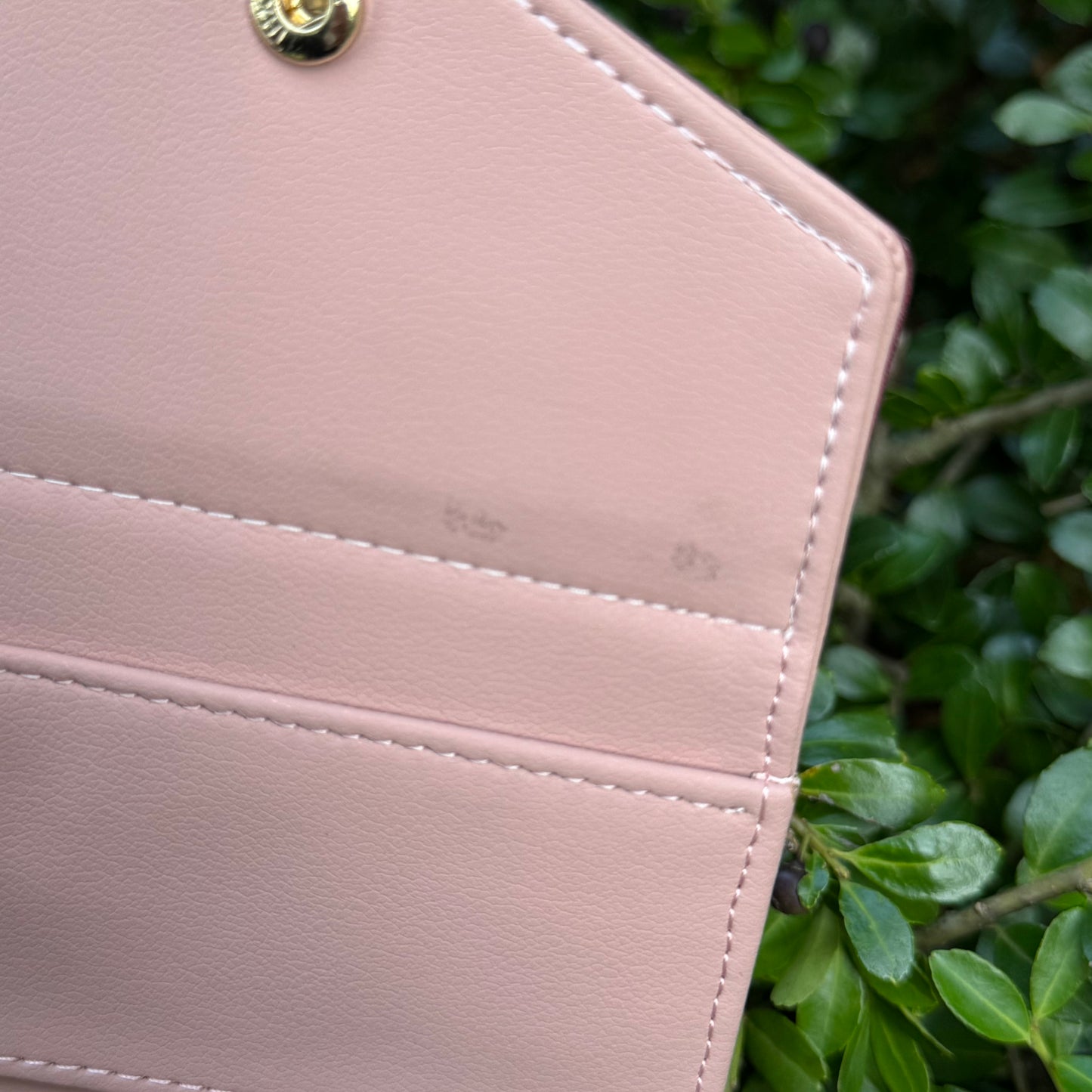 Pale Pink Compact Wallet With Floral Gigi