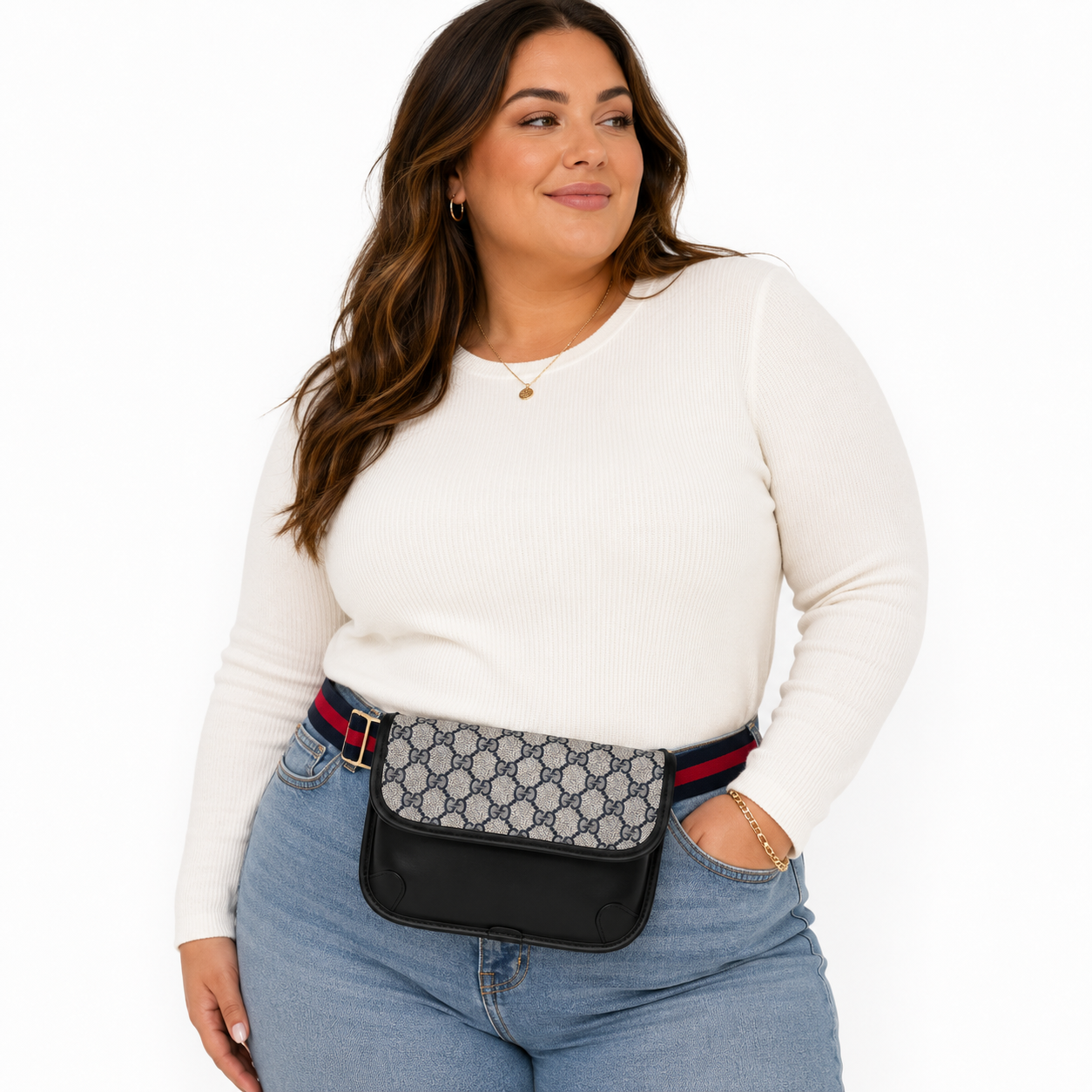 Miss Everyday Navy Gigi On Black Crossbody Bag