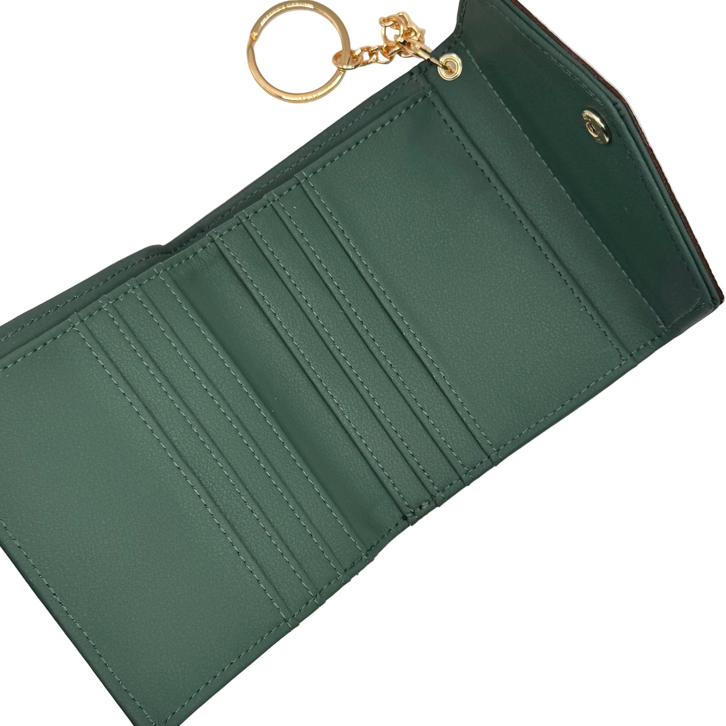 Forrest Green Compact Wallet With Brown Lulu