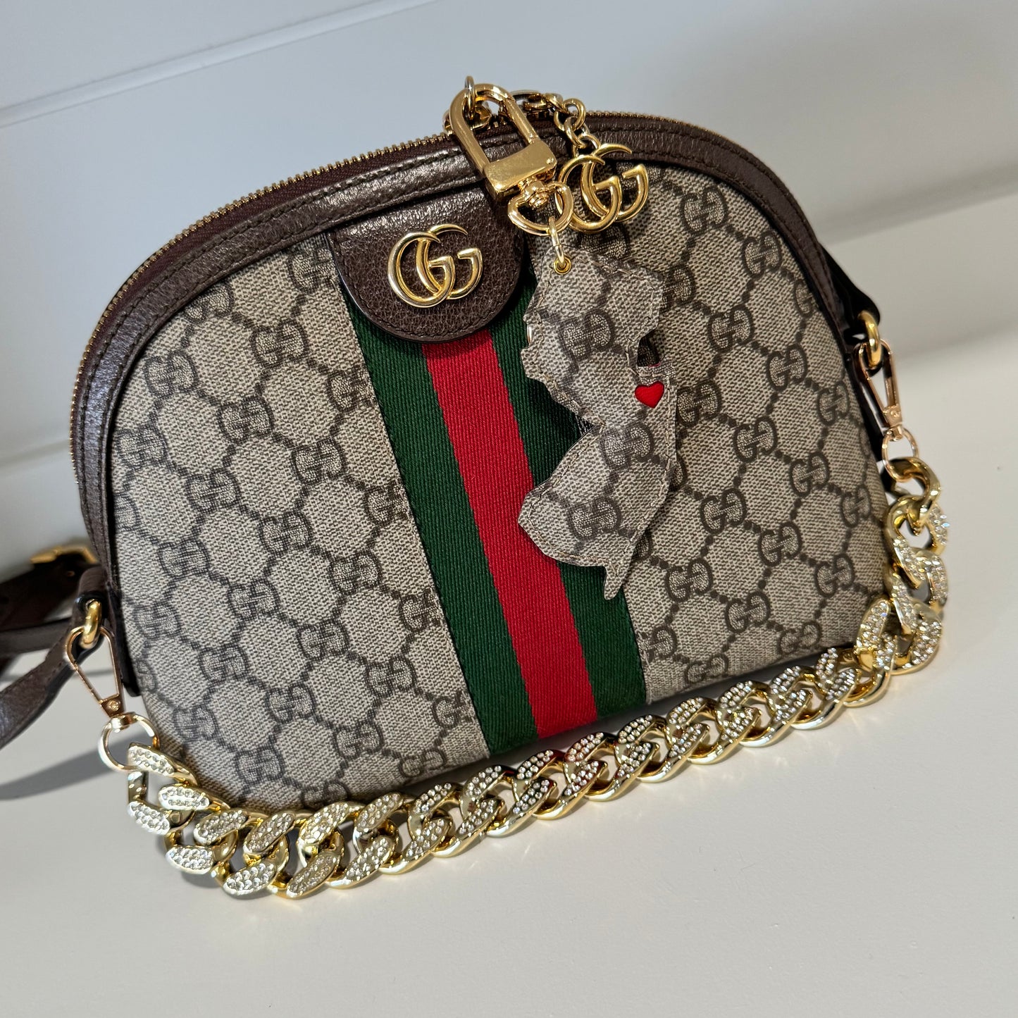 Sparkly Rhinestone Chain Link Bag Strap