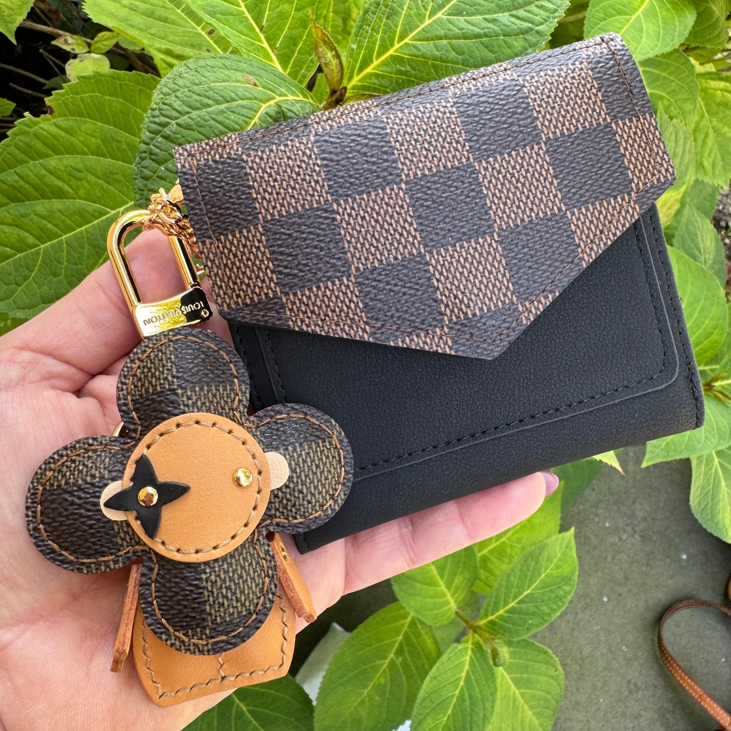 Vivi Bag Charm in Brown Check