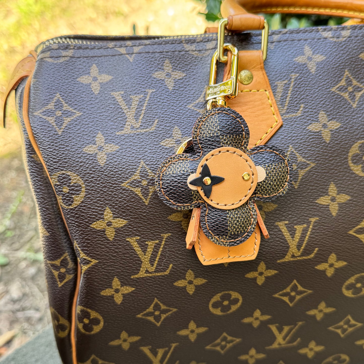 Vivi Bag Charm in Brown Check